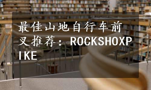 最佳山地自行车前叉推荐：ROCKSHOXPIKE