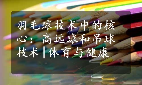 羽毛球技术中的核心：高远球和吊球技术|体育与健康