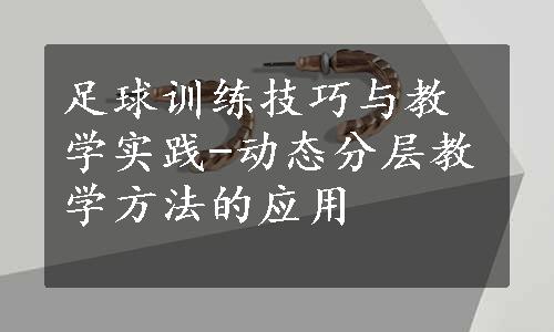 足球训练技巧与教学实践-动态分层教学方法的应用