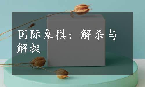 国际象棋：解杀与解捉