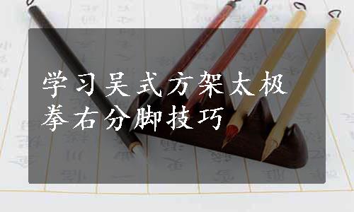 学习吴式方架太极拳右分脚技巧