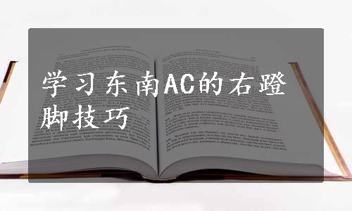 学习东南AC的右蹬脚技巧