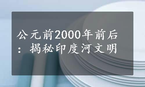 公元前2000年前后：揭秘印度河文明