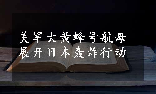 美军大黄蜂号航母展开日本轰炸行动