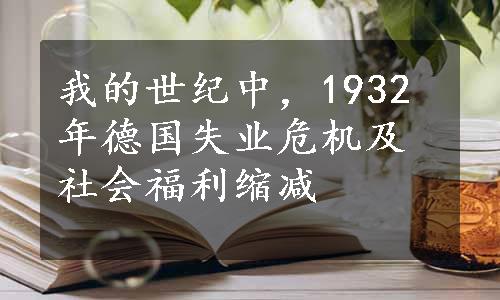 我的世纪中，1932年德国失业危机及社会福利缩减