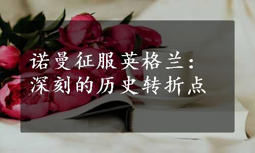 诺曼征服英格兰：深刻的历史转折点