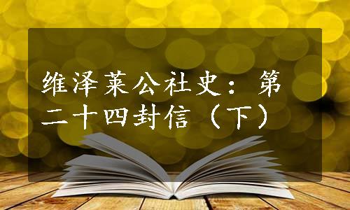 维泽莱公社史：第二十四封信（下）