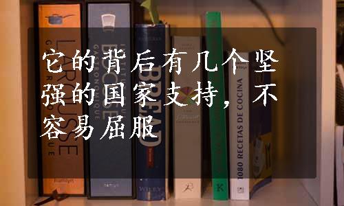 它的背后有几个坚强的国家支持，不容易屈服