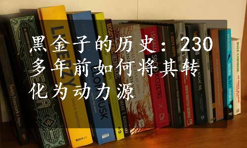 黑金子的历史：230多年前如何将其转化为动力源