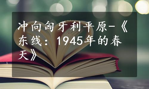 冲向匈牙利平原-《东线：1945年的春天》