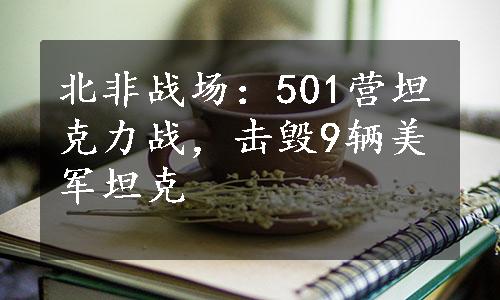 北非战场：501营坦克力战，击毁9辆美军坦克