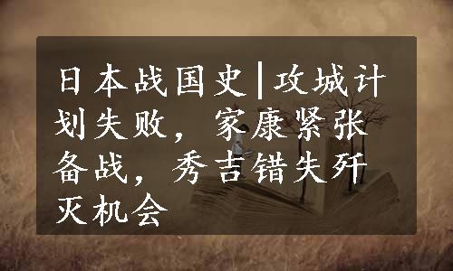 日本战国史|攻城计划失败，家康紧张备战，秀吉错失歼灭机会