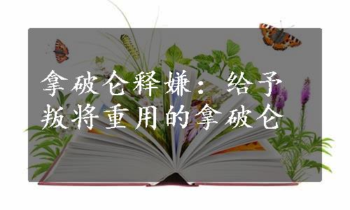 拿破仑释嫌：给予叛将重用的拿破仑