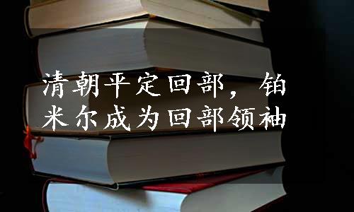 清朝平定回部，铂米尔成为回部领袖