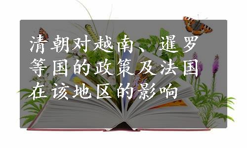 清朝对越南、暹罗等国的政策及法国在该地区的影响