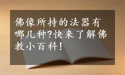 佛像所持的法器有哪几种?快来了解佛教小百科!