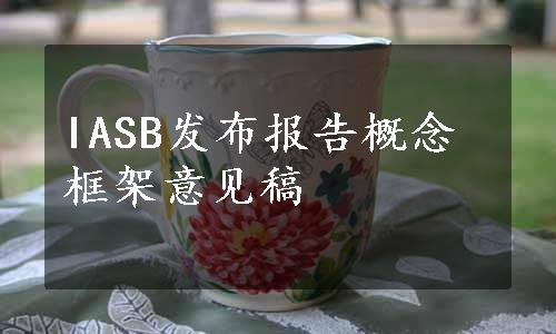 IASB发布报告概念框架意见稿