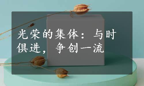 光荣的集体：与时俱进，争创一流