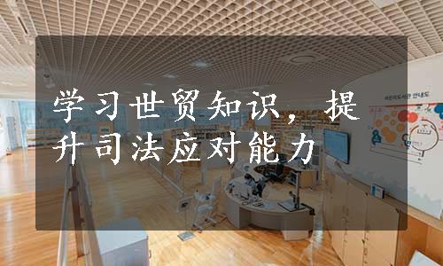 学习世贸知识，提升司法应对能力