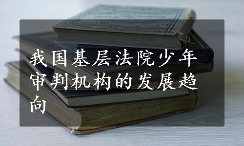 我国基层法院少年审判机构的发展趋向