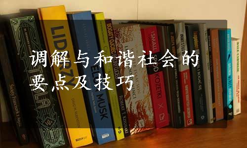 调解与和谐社会的要点及技巧