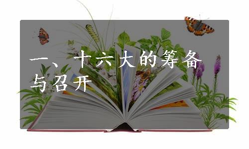 一、十六大的筹备与召开