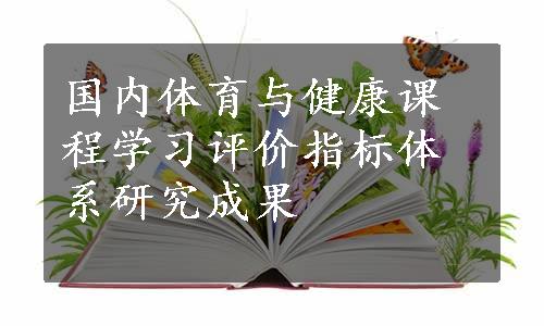 国内体育与健康课程学习评价指标体系研究成果