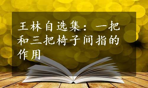 王林自选集：一把和三把椅子间指的作用