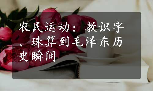 农民运动：教识字、珠算到毛泽东历史瞬间