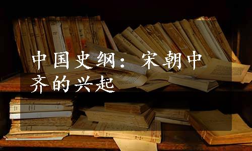 中国史纲：宋朝中齐的兴起