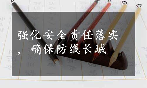 强化安全责任落实，确保防线长城