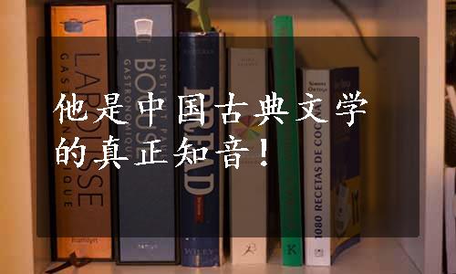 他是中国古典文学的真正知音！