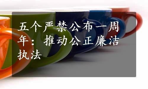 五个严禁公布一周年：推动公正廉洁执法