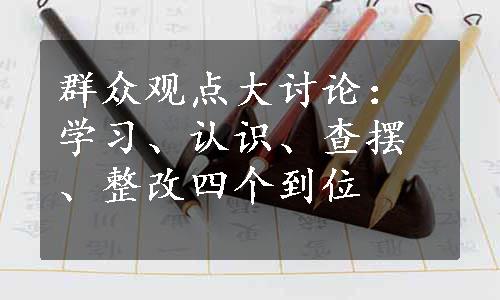 群众观点大讨论：学习、认识、查摆、整改四个到位