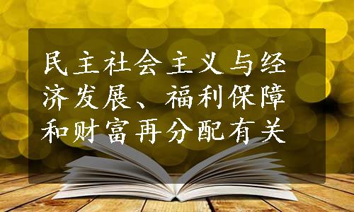 民主社会主义与经济发展、福利保障和财富再分配有关