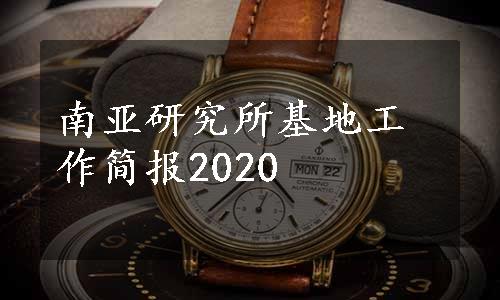 南亚研究所基地工作简报2020