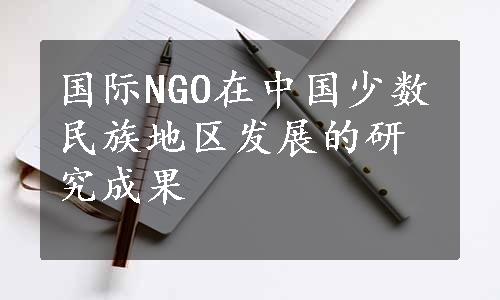 国际NGO在中国少数民族地区发展的研究成果