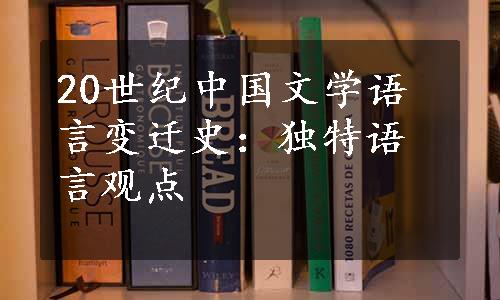 20世纪中国文学语言变迁史：独特语言观点