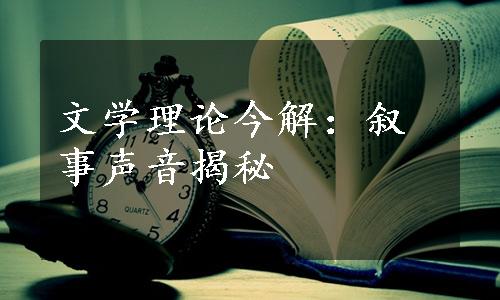 文学理论今解：叙事声音揭秘