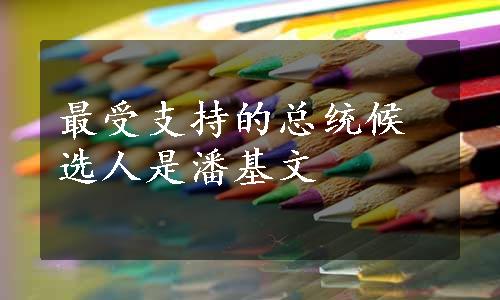 最受支持的总统候选人是潘基文