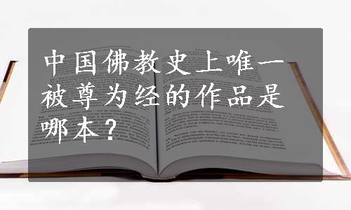 中国佛教史上唯一被尊为经的作品是哪本？