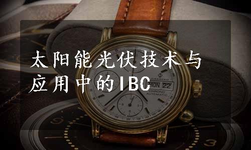 太阳能光伏技术与应用中的IBC