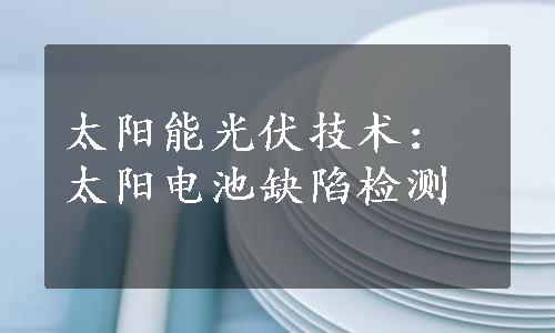 太阳能光伏技术：太阳电池缺陷检测