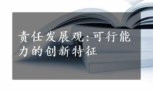 责任发展观:可行能力的创新特征