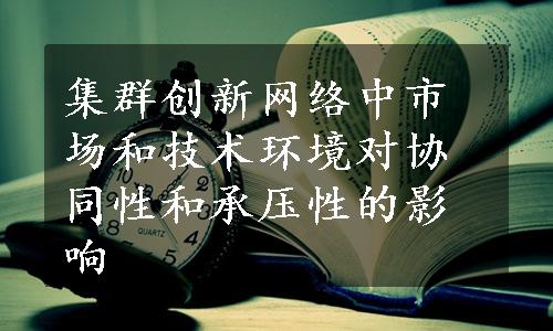 集群创新网络中市场和技术环境对协同性和承压性的影响