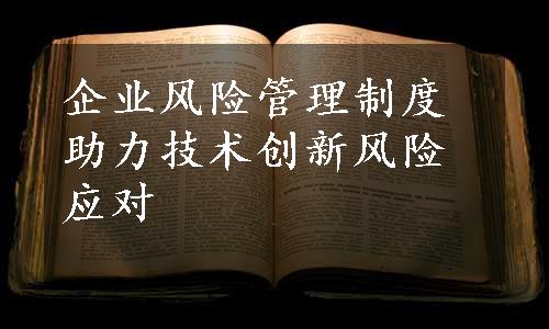 企业风险管理制度助力技术创新风险应对