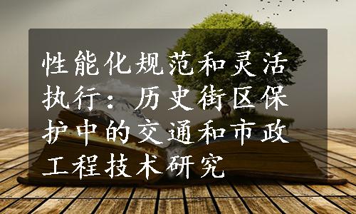 性能化规范和灵活执行：历史街区保护中的交通和市政工程技术研究