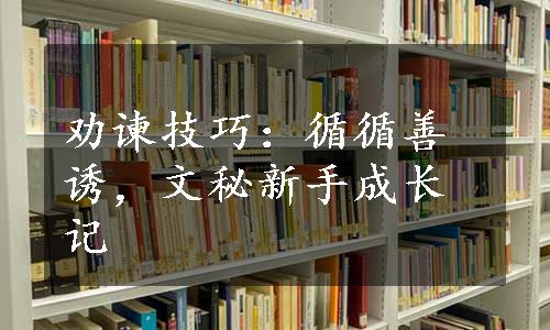 劝谏技巧：循循善诱，文秘新手成长记