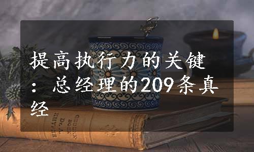 提高执行力的关键：总经理的209条真经