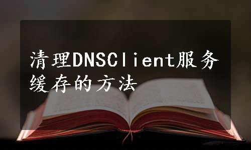 清理DNSClient服务缓存的方法